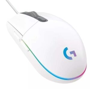 Mouse Logitech Gamer G203 Rgb Lights Usb Blanco