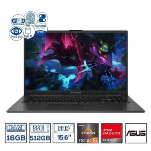 Portátil Asus E1504f AMD R5 7520u / 16gb DDR5 / SSD 512 / Color Negro