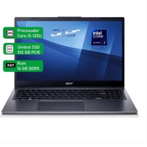 Portátil Acer A15-51-591E Core 5 (Serie 1) Con IA/ 16gg Ddr5/512 SSD/15" Pulgadas