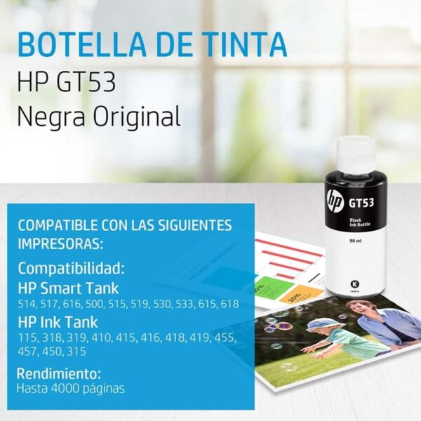 Tinta Original Hp GT53 Negra Original Para Hp Ink Tank