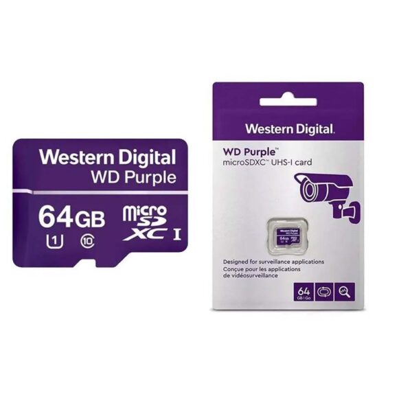 Western Digital Sc Tarjeta Microsd 64gb Wd Purpura Cámara De Vigilancia