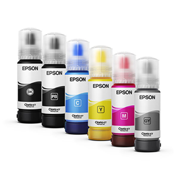 Botella de Tinta Fotográfica Epson Ecofit Color Negro/Gris/Magenta/Cyan/Amarillo T555